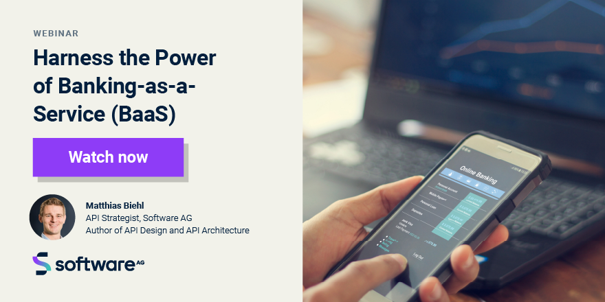 SoftwareAG's tweet image. Reach new customers with embedded banking and Banking-as-a-Service (BaaS). Author and expert Matthias Biehl explains how. View the webinar: bit.ly/3YSbhUM

#baas #fintech #webmethods