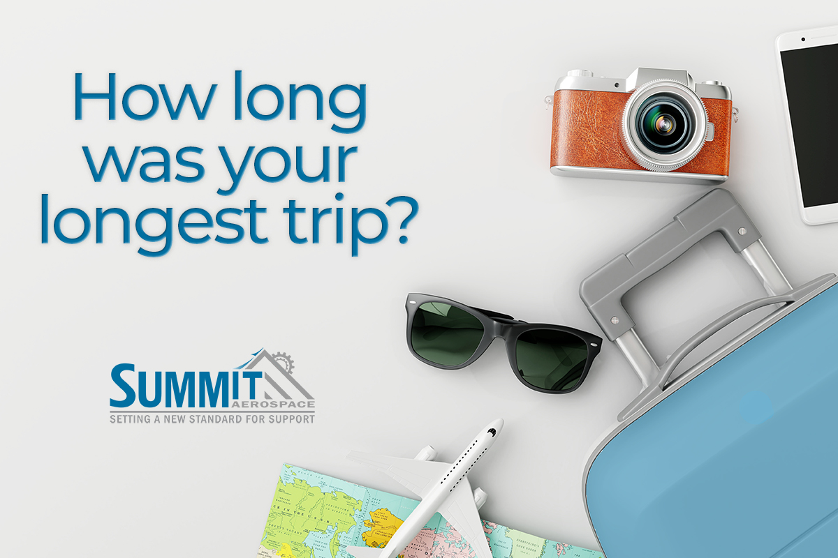 Happy #Saturday! How long was your longest trip? 

#Travel #Weekend #SummitAerospace #MROServices #Aviation #Airlines #Aircraft #MaintenanceTechnician
