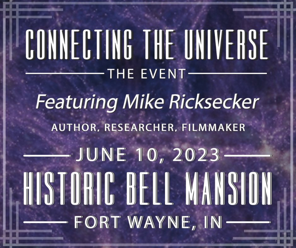 JOIN US June 10, 2023 for Connecting the Universe: The Event at the historic Bell Mansion in Ft. Wayne, Indiana, 1:00 - 5:00 PM! #paranormal #esoteric #egypt #atlantis #ConnectedUniverse Register at: eventbrite.com/e/connecting-t…