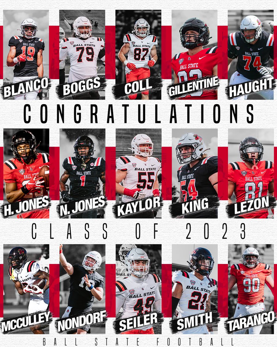 BallStateFB's tweet photo. 𝗘𝗔𝗥𝗡𝗘𝗗 🎓

Congratulations to our 2023 Graduates!

#1AAT x #WeFly https://t.co/w8IEd9KdN4