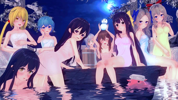 艦娘たちと温泉行きたい日々であった シーンデータお借りしてます #艦これ #コイカツ #koikatsu