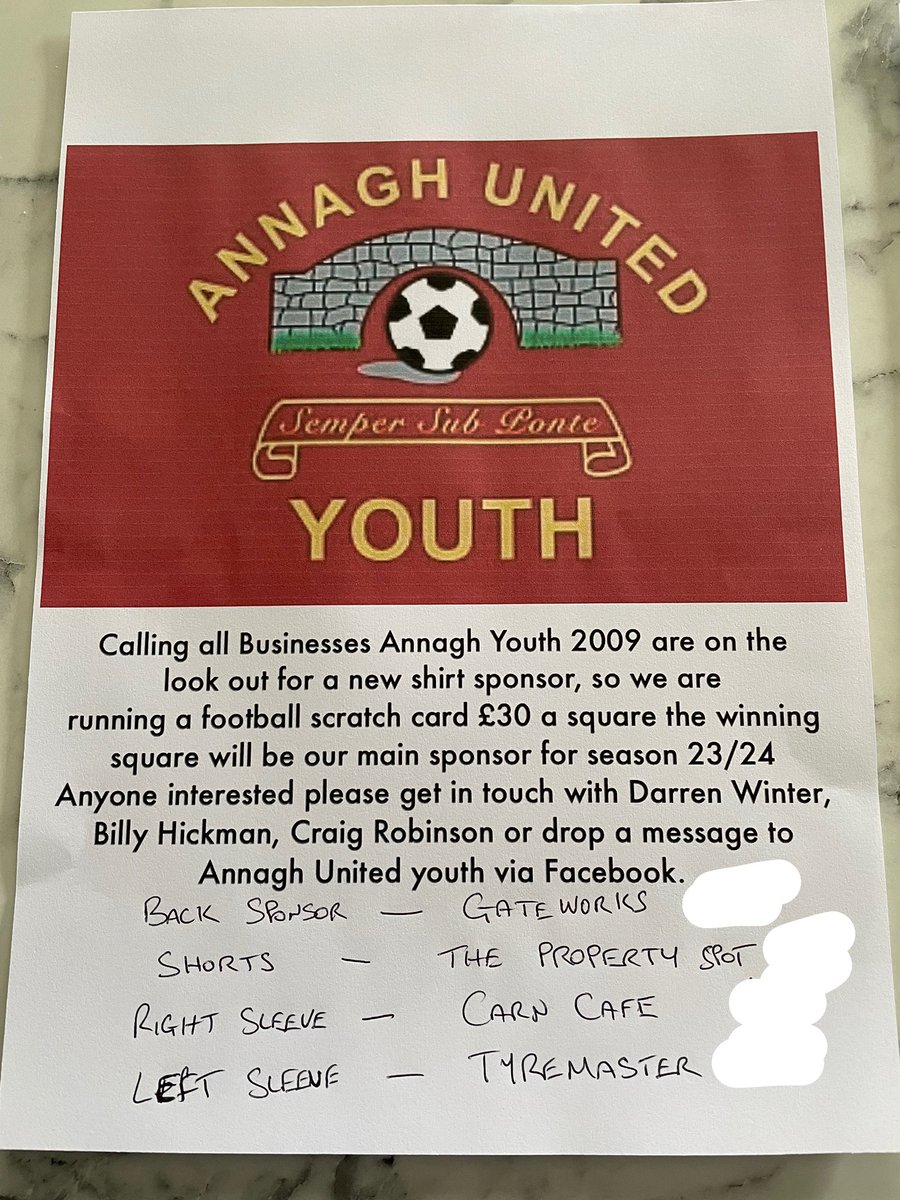 Winty136's tweet photo. What a fantastic achievement inside 5 days all sponsorship has been sold, a big thank you to all the businesses that took part supporting Annagh United Youth Academy 2009s for season 23/24 👏🏼 https://t.co/n27muu2bx3