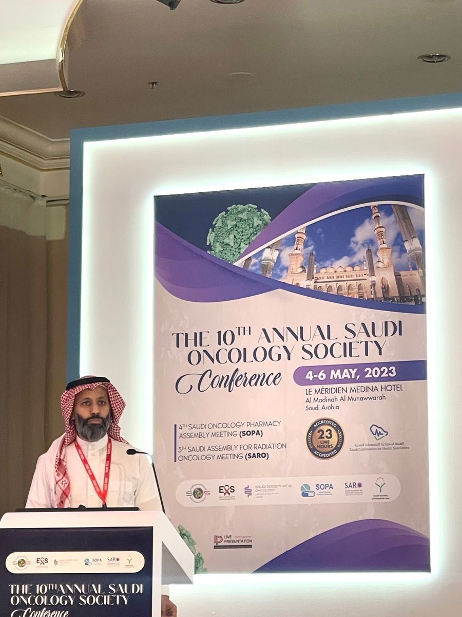 oncology_saudi's tweet photo. Topic: Toxicities management of Ribocidlib

Speaker: Dr. Shaheed Alhameed

Moderator: Dr. Ahmed Alenzi

#10thSOS https://t.co/IinHsf51yn