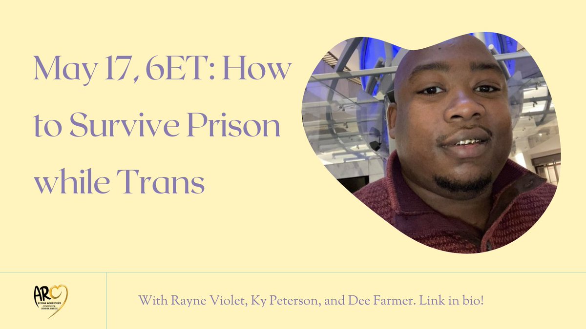 Don't miss <a href="/KyPeterson5/">ky peterson 💘 #FreeThemAll</a>, Dee Farmer, and Rayne Violet's wisdom on surviving prison while trans and support 3 amazing organizations! May 17, 6pm, rsvp here: buff.ly/427UwqI