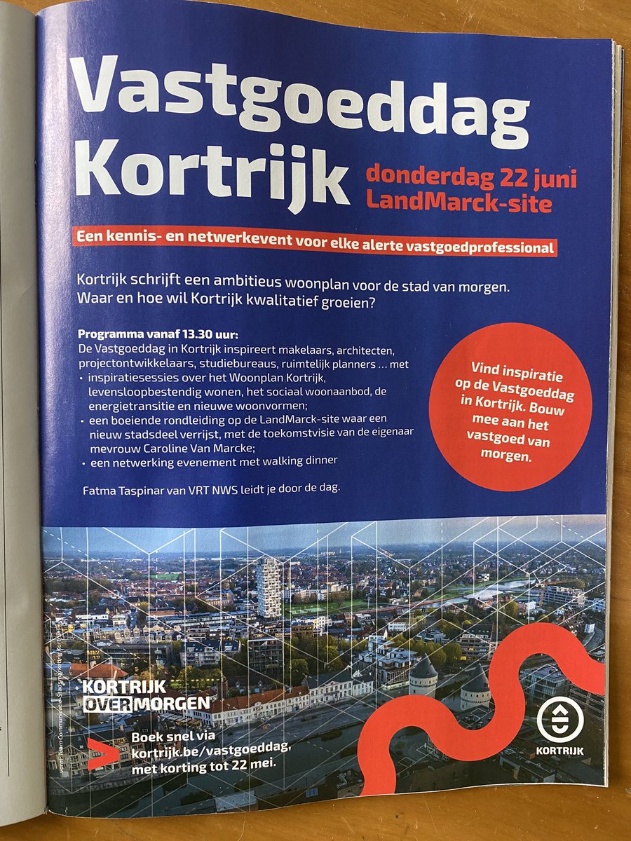 Al ingeschreven voor de vastgoeddag stad <a href="/8500Kortrijk/">Stad Kortrijk</a> op donderdag 22 juni? 

kortrijk.be/search?keyword…