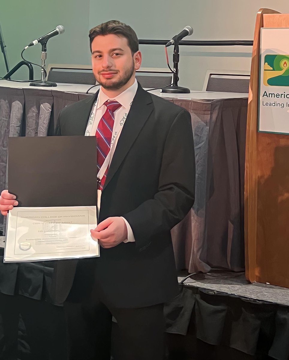 ido_goldenberg9's tweet photo. Honored to have been invited to present my research on “Risk Stratification for Ventricular Tachyarrhythmias in Patients with Non-Ischemic Cardiomyopathy” at the American College of Physicians Internal Medicine Meeting 2023 . 
#internalmedicine #IM2023 @ACPIMPhysicians https://t.co/5zSQmK5jU6