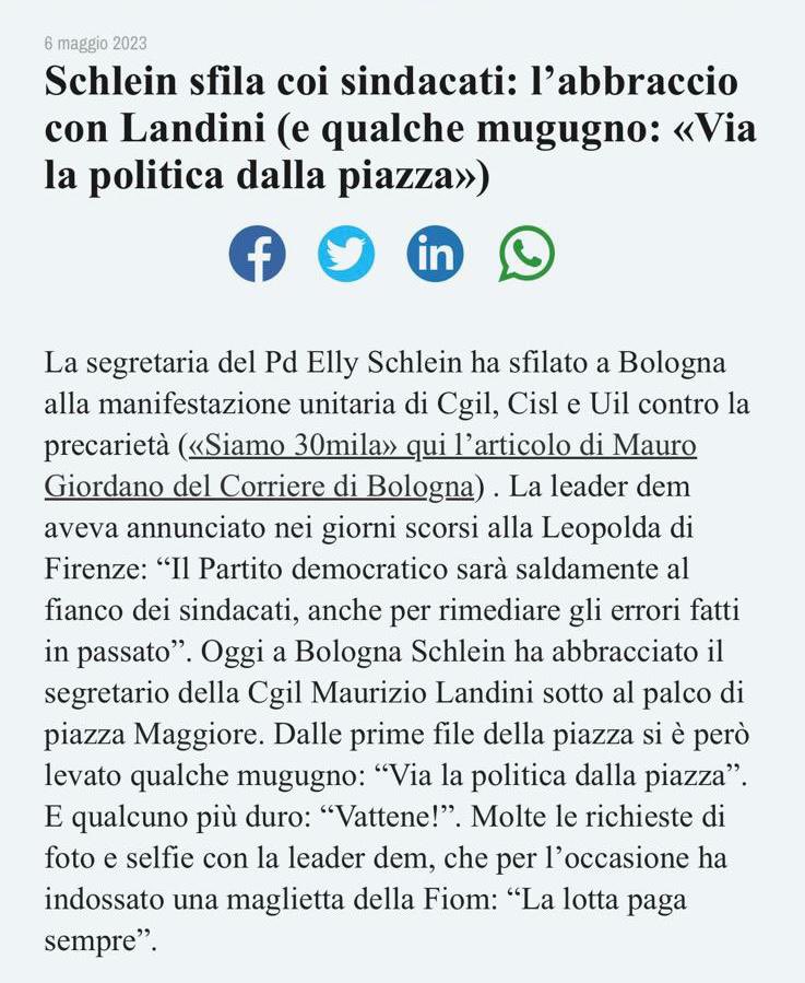 FIMCislStampa's tweet photo. #Benaglia: Carissima Elly #Schlein, tutti i leader del centrosinistra si sono sempre schierati con i #metalmeccanici uniti e non tra i metalmeccanici. 50 anni di lotte hanno insegnato ai metalmeccanici una cosa fondamentale: l’autonomia del sindacato dalla politica paga sempre! https://t.co/Jb2MGy9LYU