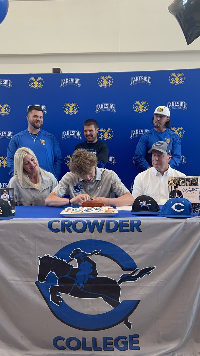 wyatt_gibson2's tweet photo. Had a amazing day Thursday. I signed my commitment letter to Crowder and then pitched 6 innings with 13 K’s and a bomb! Playoffs here we come! https://t.co/vqX0xpPq0t