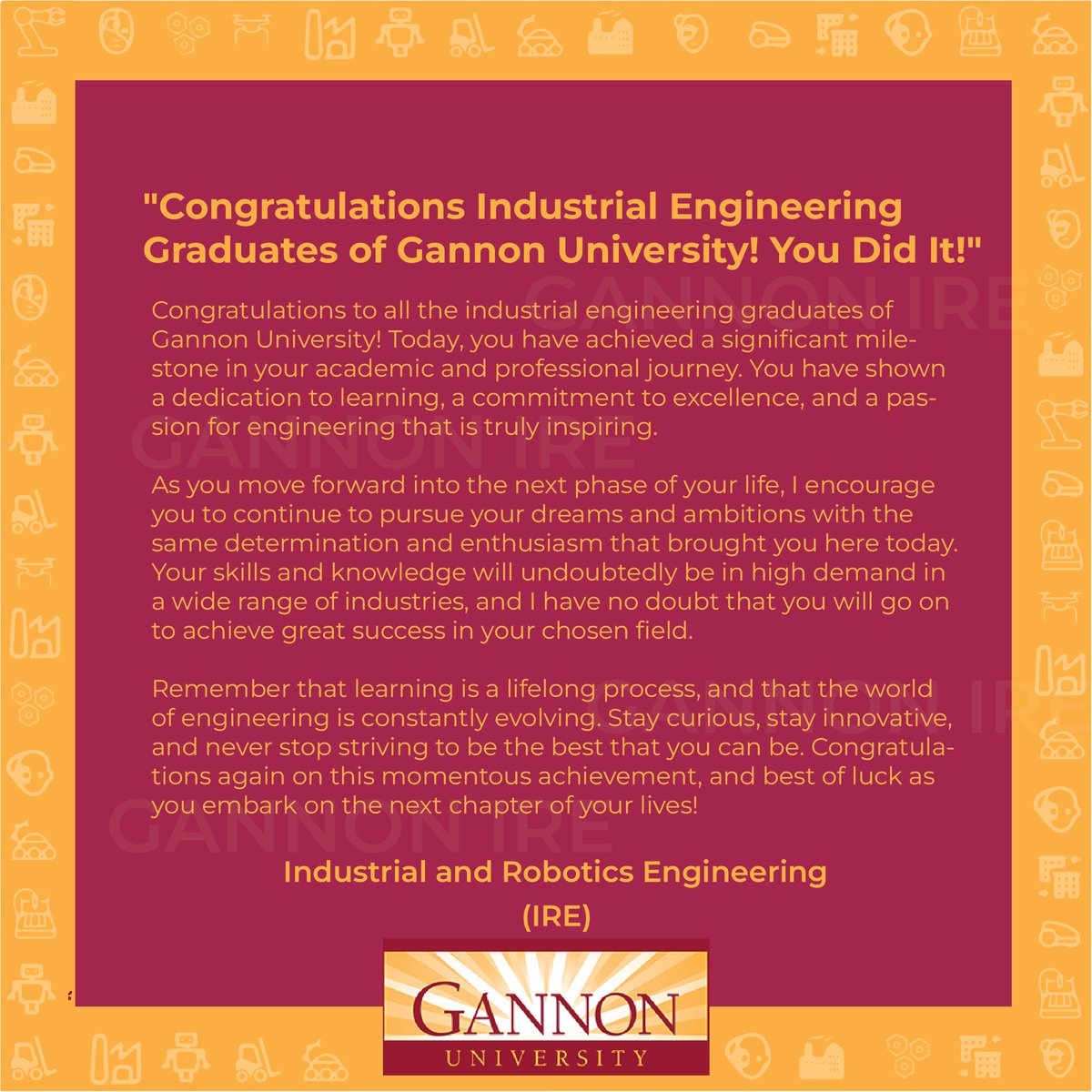 Gannon Industrial and Robotics Engineering tweet media