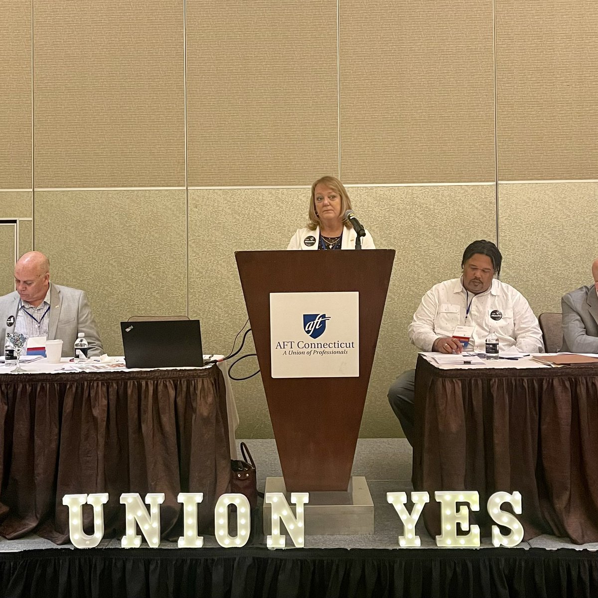 AFT Connecticut (@aftct) on Twitter photo #AFTCT prez @Hochadel_Jan recognizes #AFTCT23 delegates for focus on building collective power: "only way to stand up to larger forces seeking ever-increasing share of wealth in few hands." #ChargingUp23 @AFTUnion @AFTTEACH <a href="/AFTHealthcare/">AFT Healthcare</a> <a href="/AFT_PE/">AFT Public Employees</a> <a href="/AFTHigherEd/">AFT Higher Ed</a> <a href="/PSRP_AFT/">AFT PSRP Division</a> #AFTCT prez @Hochadel_Jan recognizes #AFTCT23 delegates for focus on building collective power: "only way to stand up to larger forces seeking ever-increasing share of wealth in few hands." #ChargingUp23 @AFTUnion @AFTTEACH <a href="/AFTHealthcare/">AFT Healthcare</a> <a href="/AFT_PE/">AFT Public Employees</a> <a href="/AFTHigherEd/">AFT Higher Ed</a> <a href="/PSRP_AFT/">AFT PSRP Division</a>