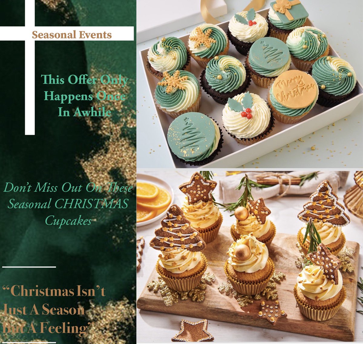 zingercakez's tweet photo. Christmas is a jolly holiday. So how about when the time comes you stop on by. #christmas #cupcakes https://t.co/YC2tC7byx4