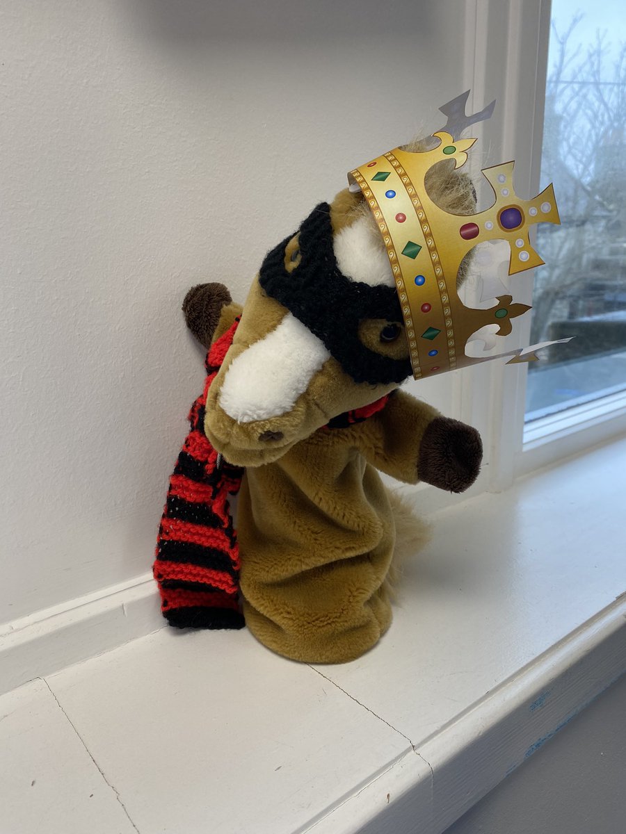 ShetlandLibrary's tweet photo. His Royal Hoove-ness, King #SuperSheltie seems to be struggling under the weight of his crown already… #RoyalProblems #Coronation #Crown #KingSheltie 🐴 https://t.co/FAY1aMsaZO