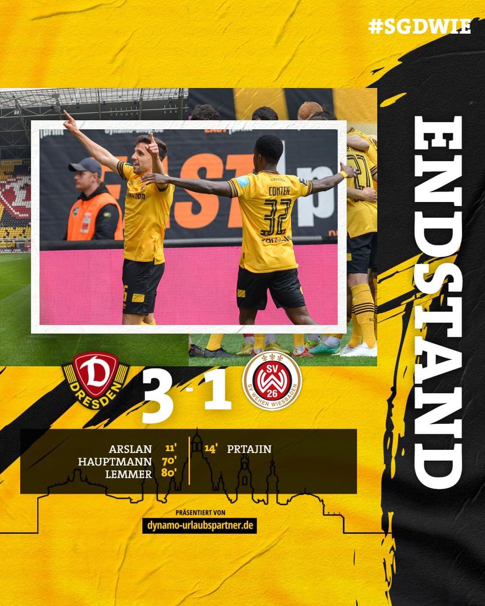 #heimsieg 🥳🥳🥳 Vacib qarşılaşmada qələbə qazanaraq, 3-cü pillədə qərarlaşdıq.
2.Bundesliga loading 🔋😎

#DynamoDresdenAserbaidschan #dynamodresden #dynamo #sgd1953 #sgd