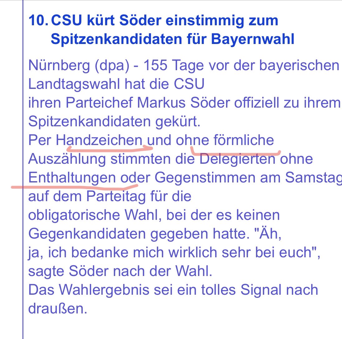 DagmarFreitag13's tweet photo. „per #Handzeichen“… das ist die Vorstufe zu „per #Akklamation“. Sicher dann beim nächsten Mal.
Solche „Wahlen“ kennt man ansonsten ja eher von #FIFA und so.
Nun ja, Söder eben. https://t.co/k7hkL3pcY0