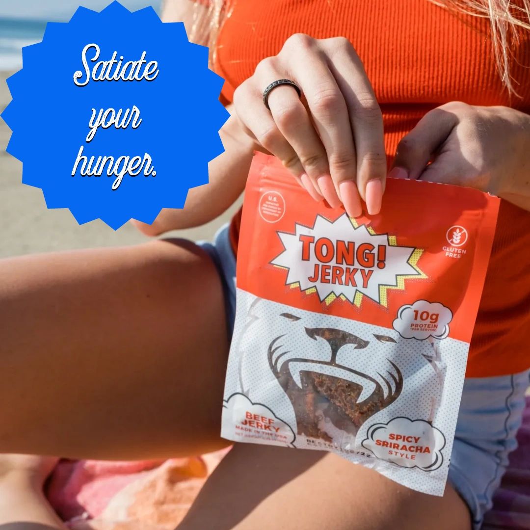 Out on the beach or in the comfort of your home, there's no appetite a bag of our Tong Jerky can't satisfy. #TongJerky #jerky #BeefJerky #ClassicRecipe #BlackPepperAndSeaSalt #HoneyPepperTeriyaki #SpicySriracha