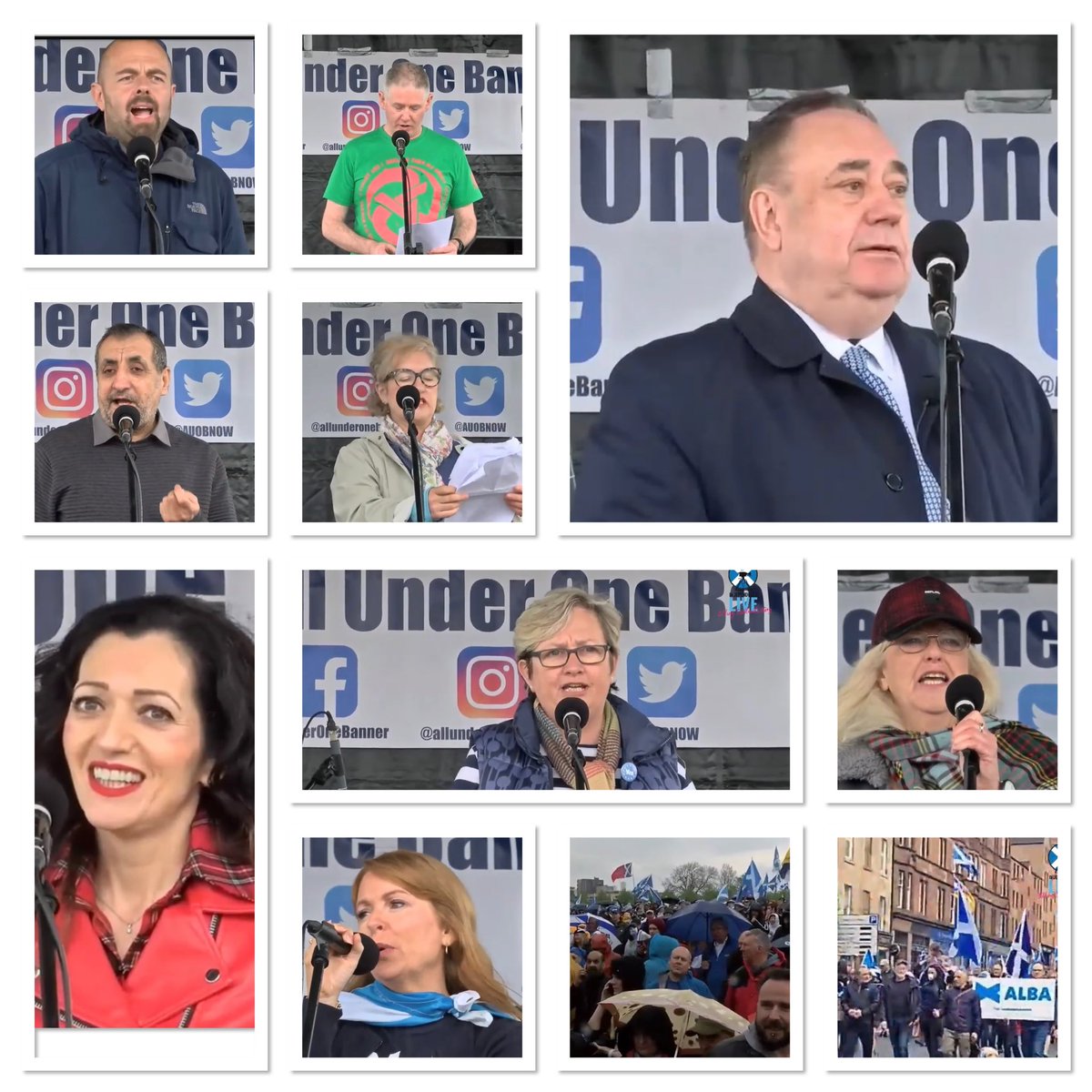 zulfikar_sheikh's tweet photo. Some of the amazing inspirational speakers at the AUOB #Independence march in Glasgow. @AlexSalmond @TasminaSheikh @AshReganSNP @joannaccherry @LesleyRiddoch &amp; many many more. https://t.co/F3TQI90BWW