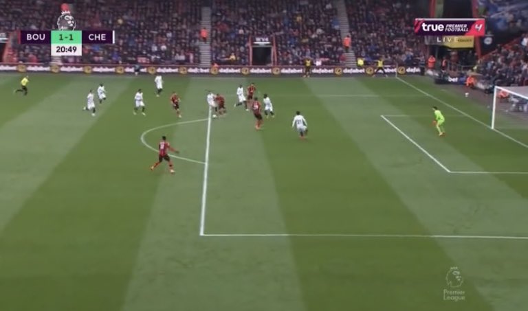 stadcfc's tweet photo. Turns out it was just inside the box but look at Kepa’s positioning 😭😭😭😭 https://t.co/feuqiSiHcy