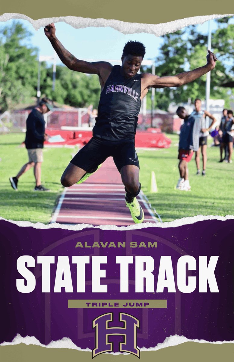 hahnvillesports's tweet photo. LHSAA STATE TRACK 🎉🐅

Best wishes to Alavan Sam who will compete in the triple jump in the LHSAA State Track meet today. Let’s GOOOOOO! https://t.co/AhIbz8OpeM