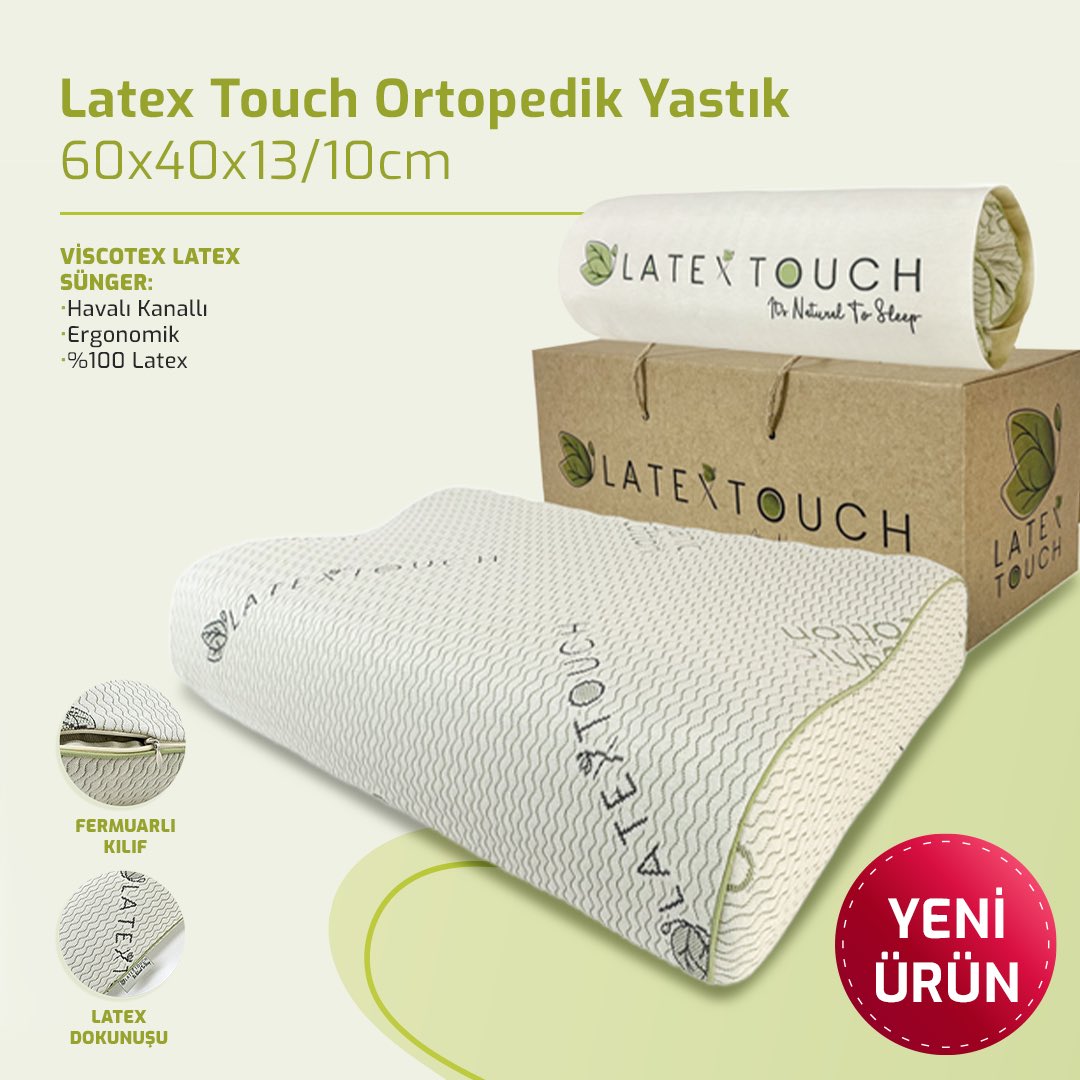 Viscotex1's tweet photo. Latex Touch Ortopedik Yastık, gereğinden fazla gömülme yapmayan yumuşak yapısı ile omurganın doğal eğrisine mükemmel destek sağlar ve yüksek hava sirkülasyonu sağlayarak terlemeyi önler. 

#Viscotex #Visco #ViscoYastık #Yastık #Sağlık #Uyku #Ortopedik #OrtopedikYastık #Yatak https://t.co/NAUyGH2PUr