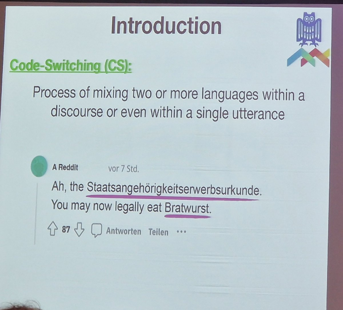 badr_nlp's tweet image. My favorite slide in #EACL2023

German is a humorvoll language 

@sig_typ