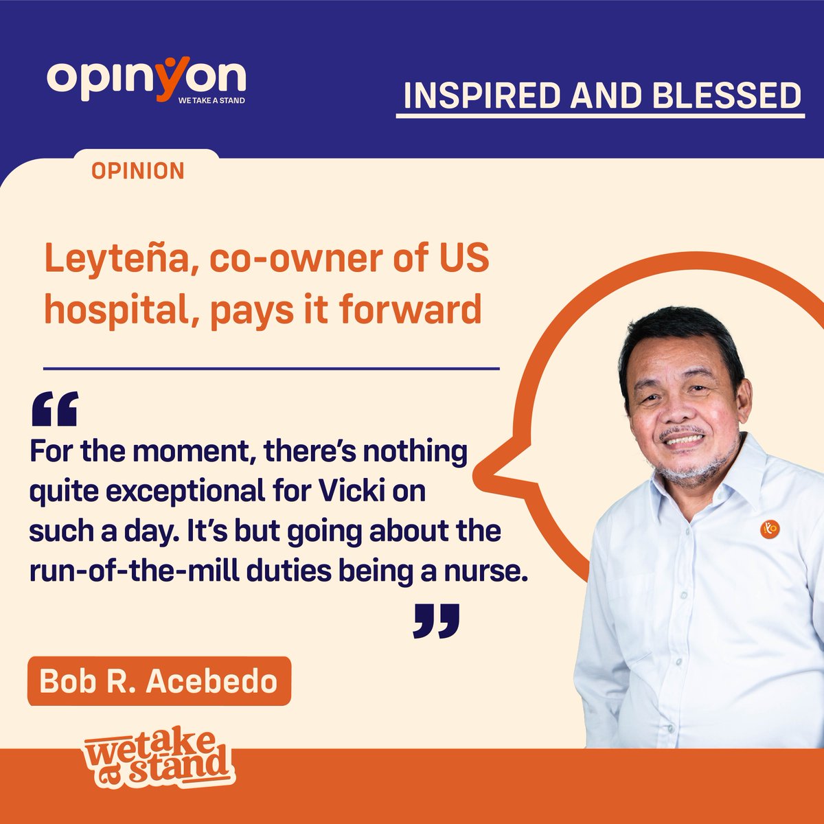 OpinYonNews's tweet photo. Leyteña, co-owner of US hospital, pays it forward
By Bob R. Acebedo

Read more
https://t.co/wd8noOchDl

#Leytena #CoOwner #Hospital #Inspired #Blessed #InspiredAndBlessed #Column https://t.co/Ke27fhGhFd