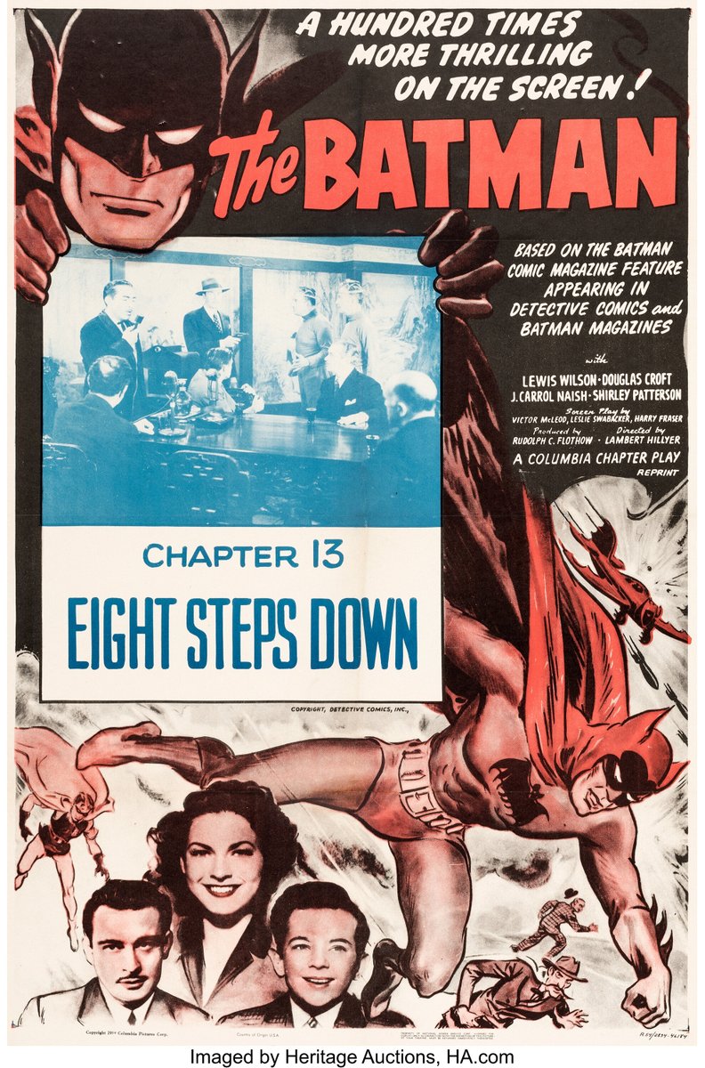 #ComingUpOnTCM

BATMAN, CHAPTER 13: EIGHT STEPS DOWN (1943)
#DouglasCroft #LewisWilson #JCarrolNaish
Dir.: #LambertHillyer 6:30 AM PT

#BatmanAndRobin track the kidnapped Linda to Dr. Daka's lair, but fall into a deadly trap.

14m | Serial | TV-PG

#TCM #TCMParty