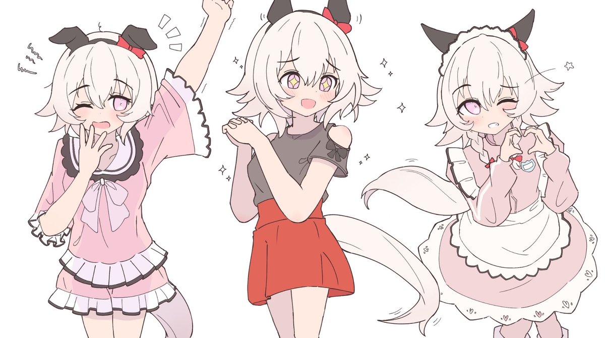 curren chan (umamusume) 1girl horse tail tail horse ears animal ears multiple views one eye closed  illustration images