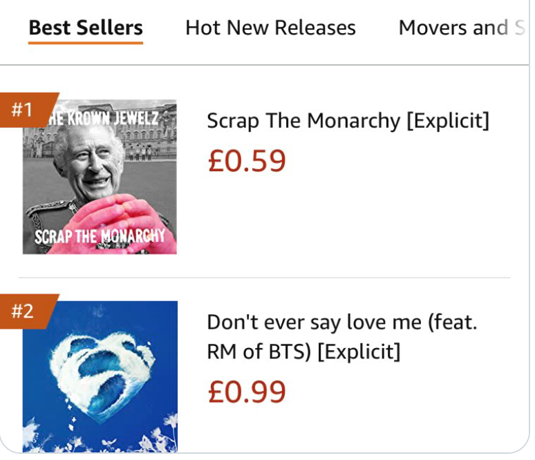 'Scrap The Monarchy' song on course for a high chart placing in this week's official singles chart