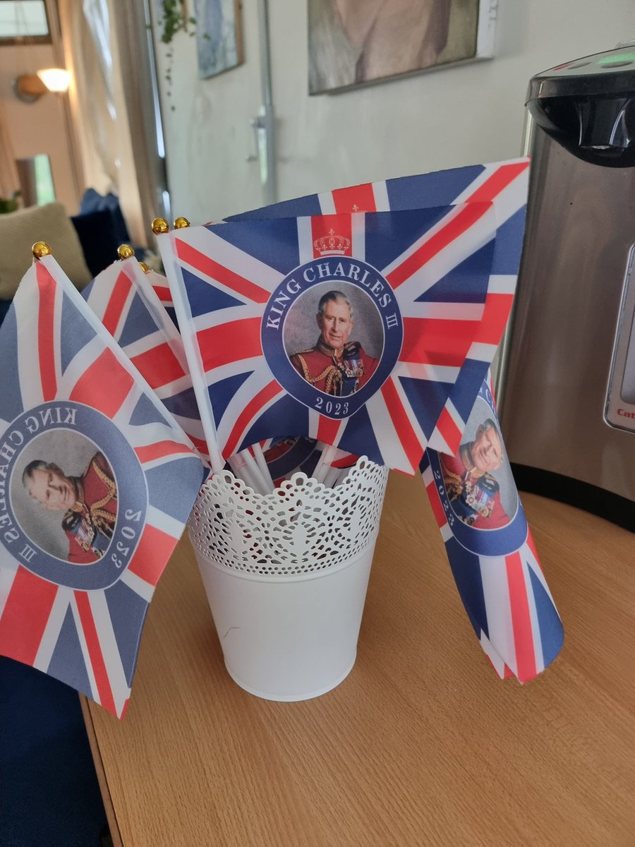 All the girls watching this historic event in Common Room together. The food is going down well too! 🍓🎂🍰