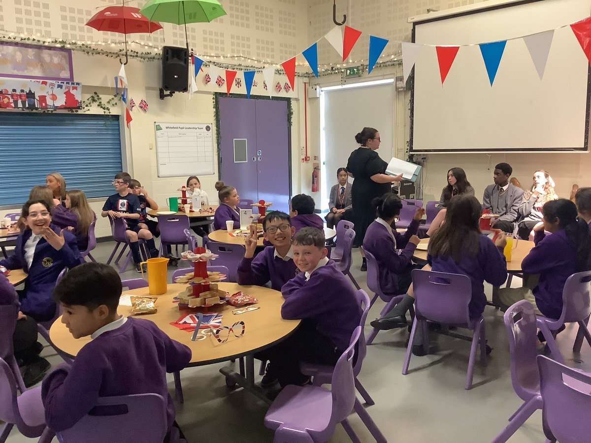 WhitefieldPS's tweet photo. We have had a special afternoon celebrating the King’s Coronation, including a wonderful concert from children at @NorthLivAcademy led by the amazing Head of Music who is an ex-pupil and an afternoon tea with our parents and carers. Thank you all for coming 🌸 https://t.co/vY50EEqCKQ