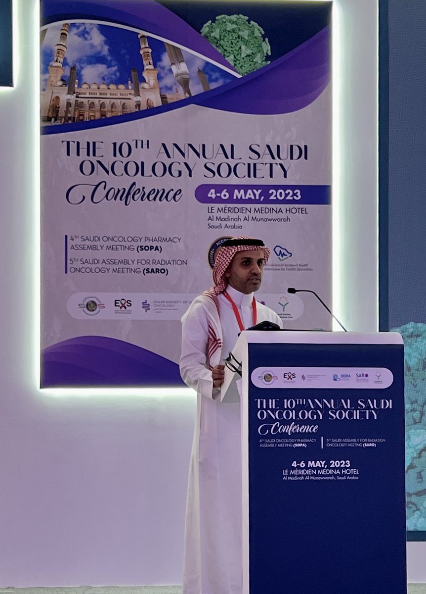 oncology_saudi's tweet photo. Dr. Fahd Almugbel is now presenting "Subsequent Line in The Management of Metastatic RCC" 

#10thSOS https://t.co/rNxyIDOALP