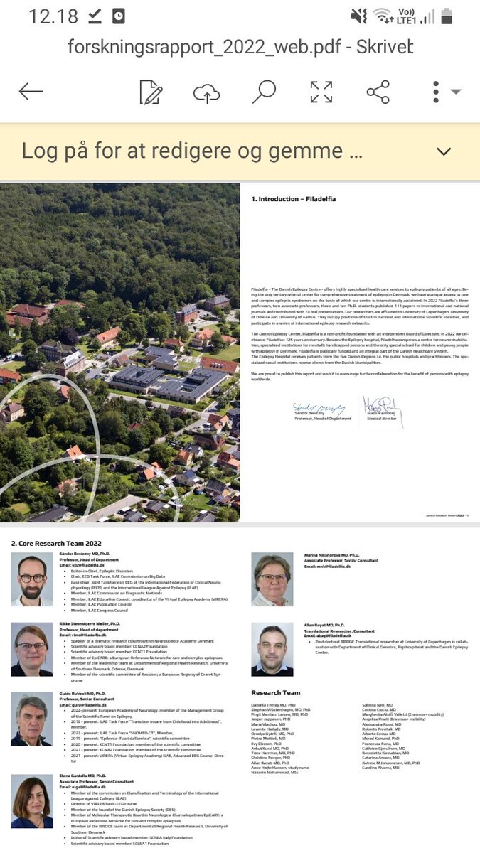 The 2022 research portofolio from <a href="/Filadelfia_DK/">Epilepsihospitalet, Filadelfia</a> is now available online👇

Check out my amazing colleagues and have a look at the kind of research we are doing in the field of #epilepsy 

Proud to make a difference 🙏
<a href="/Katrine92658231/">Katrine M Johannesen</a> <a href="/TorieRobinson10/">Torie Robinson 🇺🇦</a>

filadelfia.dk/fagpersoner/fa…