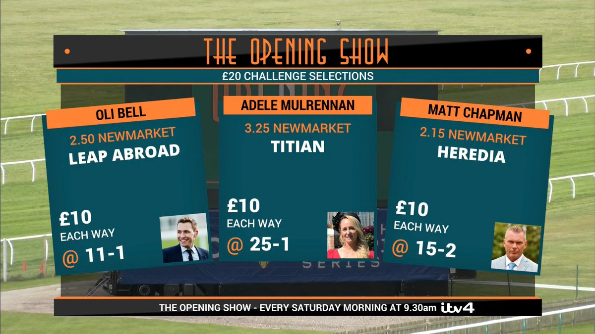 itvracing's tweet photo. 💷 £20 Challenge Selections 💷
@olibellracing 🛫
@acmulrennan 👨🎨
@MCYeeehaaa 🇨🇷
#ITVRacing | #TheOpeningShow https://t.co/iEKvZUeVpf