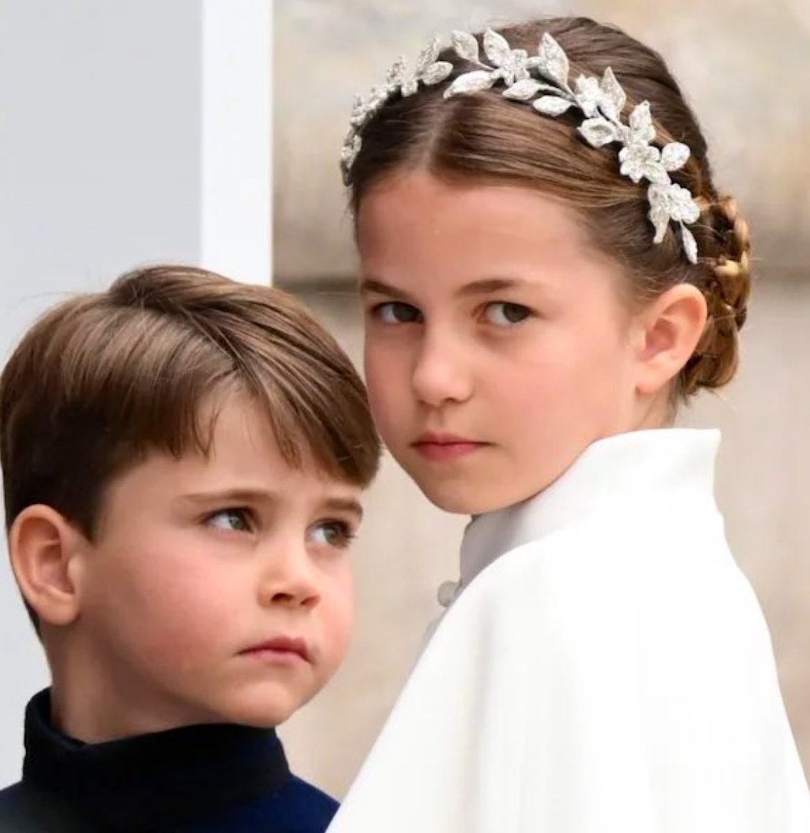 Prince Louis and Princess Charlotte at their grandfathers #Coronation