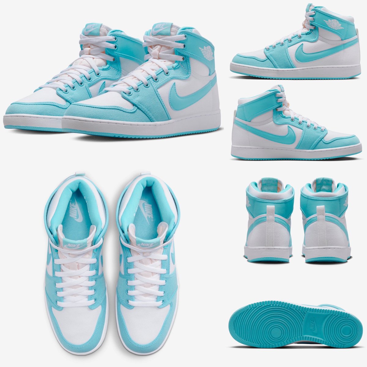 godmeetsfashion's tweet photo. NIKE AIR JORDAN 1 KO BLEACHED AQUAが5/8(月)にSNKRS、アトモス、BAITなどで国内発売予定【販売店舗掲載中】 https://t.co/6tySdyBRiy https://t.co/qqWIXBUlli