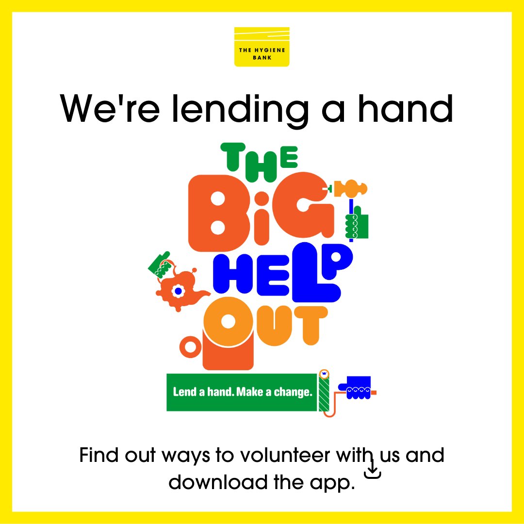 thehygienebank's tweet photo. 🙌 We’re part of #TheBigHelpOut 🙌
Download the app to see our activities &amp; events near you.
Join in, lend a hand &amp; discover new friends, skills &amp; life experiences!
👉https://t.co/iSezUBKZ88👈
#thehygienebank #EveryoneDeservesToFeelClean @TheBigHelpOut23 #coronation #volunteering https://t.co/2kwXIYFYLa