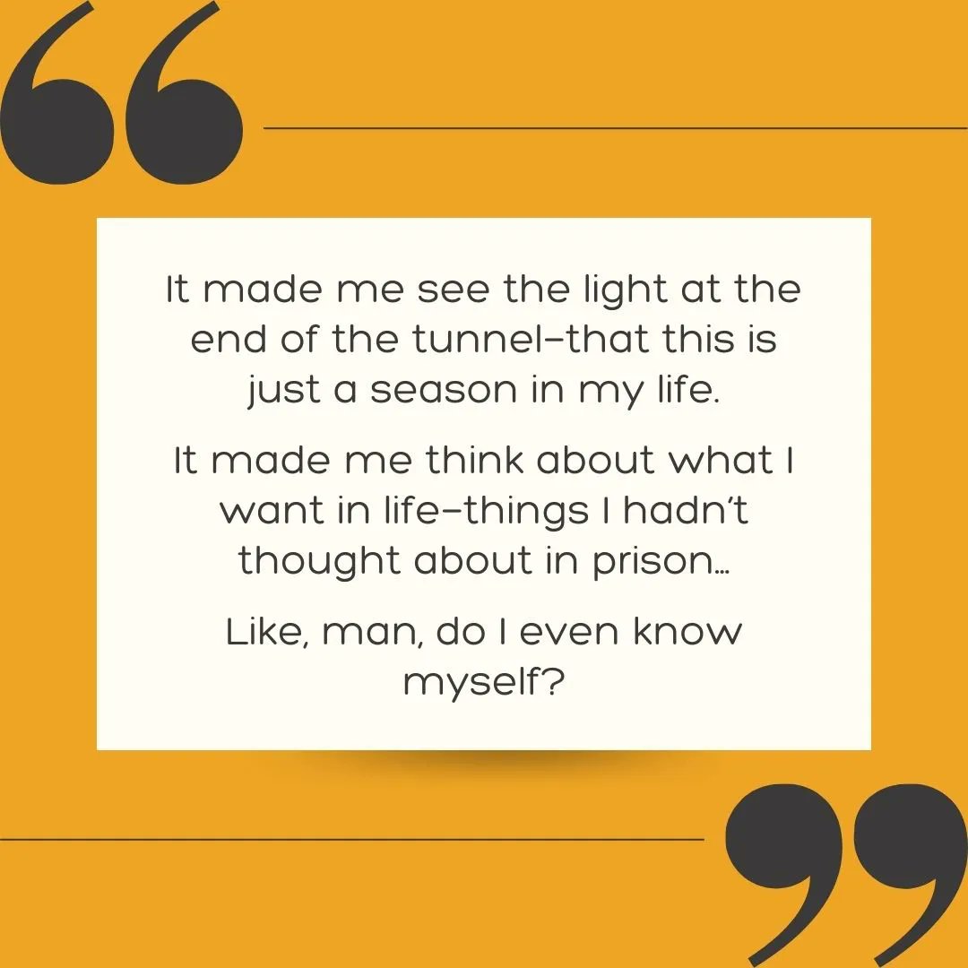 "It made me see the light at the end of the tunnel—that this is just a season in my life. It made me think about what I want in life—things I hadn't thought about in prison. Like, man, do I even know myself?"

#ShakespeareInPrison #ArtsInPrison