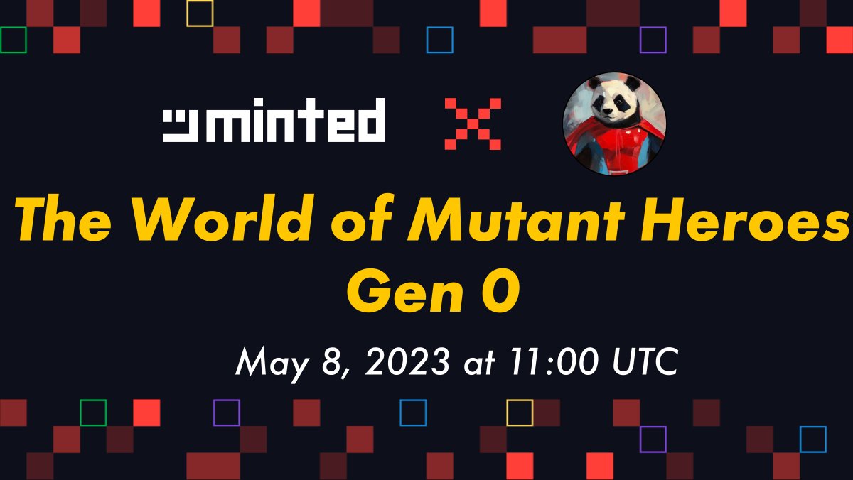 MintedNetwork's tweet photo. 🚨Enter The World of Mutant Heroes - Gen 0!🚨
Discover the first generation of AI-generated mutant heroes @MutantHeroesAi and add them to your collection #mintheads #crofam!
Check it out on #mintedlaunchpad👇
https://t.co/ftPny4wF9V
Mint starts May 8, 11:00 UTC ⏰ https://t.co/Udhd6XhaoO