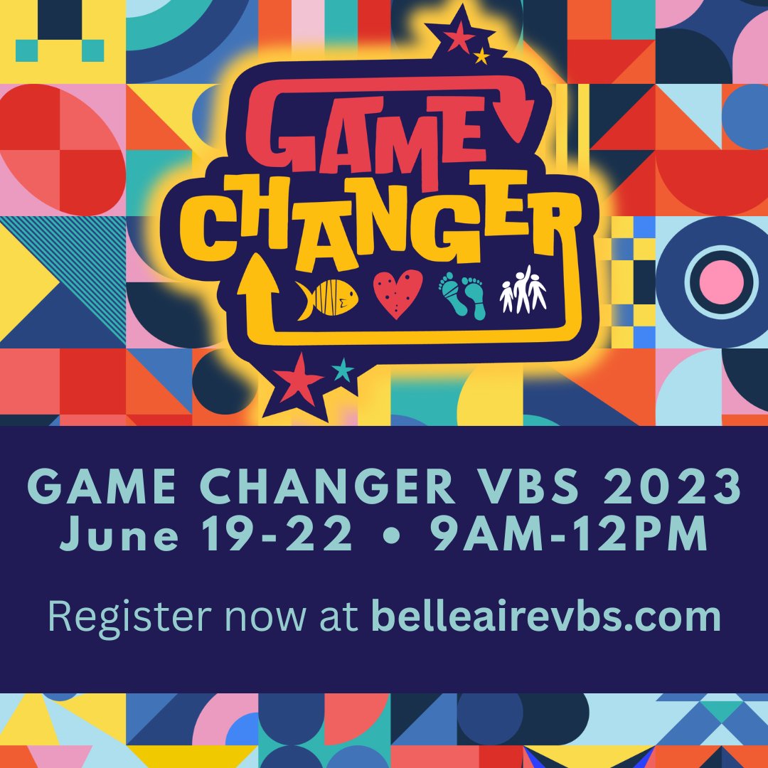 BelleAireBC's tweet image. VBS is Monday-Thursday 9AM-12PM. We will have a Family Fun Night on June 21 from 5PM-7PM where we will have water slides, food trucks, face painting, and more fun for the whole family!  #belleairevbs #belleairebaptist #belleairevb23 #vbs23 #vbs #murfreesborovbs