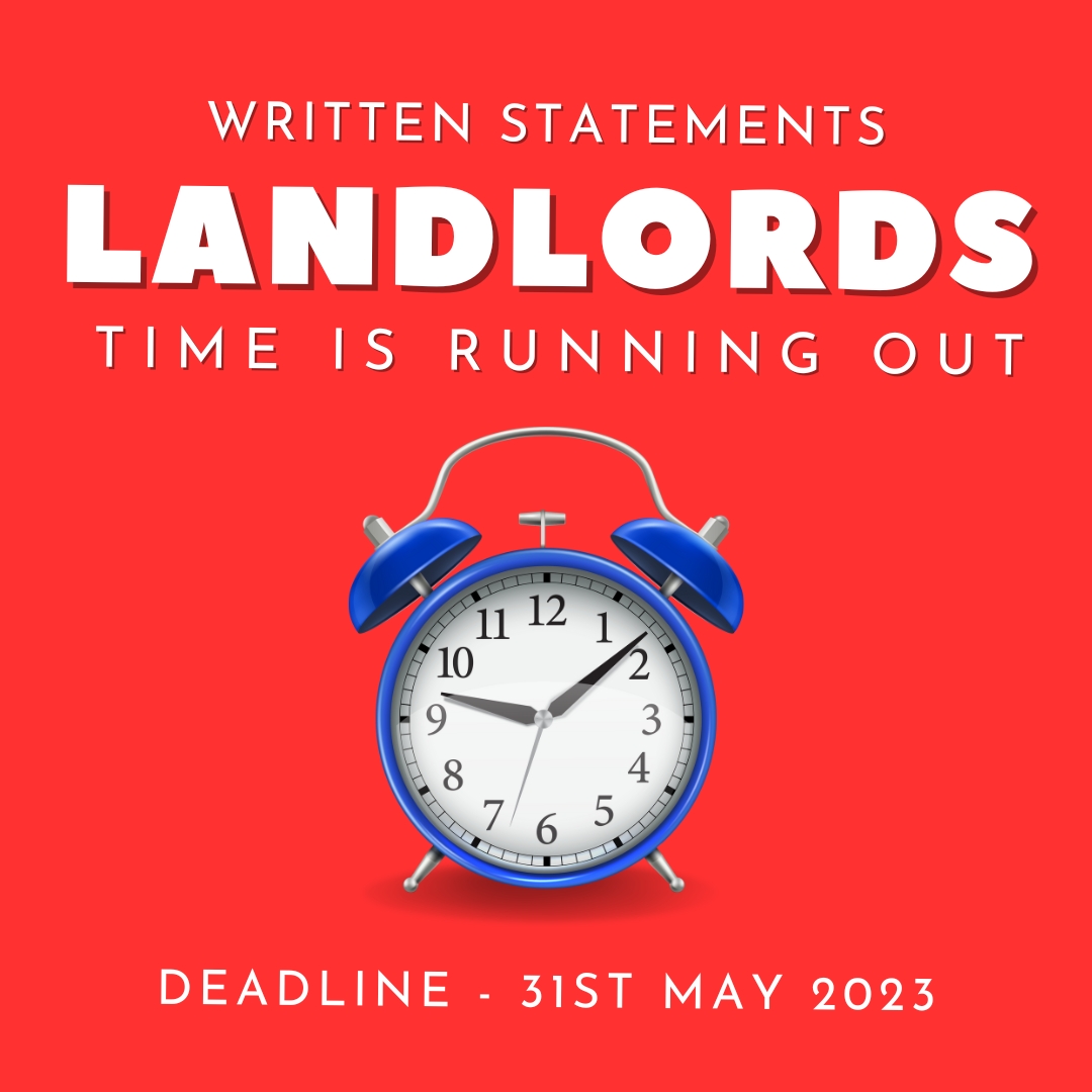 🏠 Landlords, the deadline of May 31st is fast approaching... are you struggling to get your head around issuing a Written Statement? 😕 Click the link in the comments to see how we can help! #wales #welshlandlords #legislation #cardiff #writtenstatements #WAG