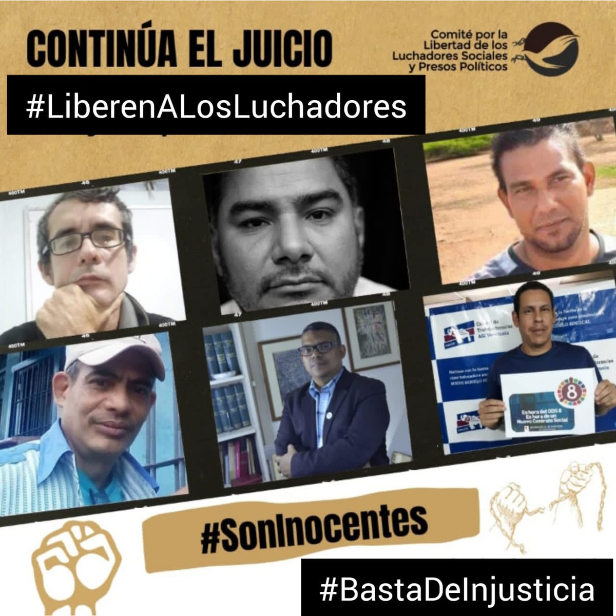 #06May cumplen 10MESES NÉSTOR ASTUDILLOS... 306días Alcides Bracho... 305días Alonso Melendez... 303días Reynaldo Cortés y Gabriel Blanco secuestrados por el Estado y en juicio con un expediente amañado por el juez corrupto Márquez... #LiberenALosLuchadores #SonInocentes