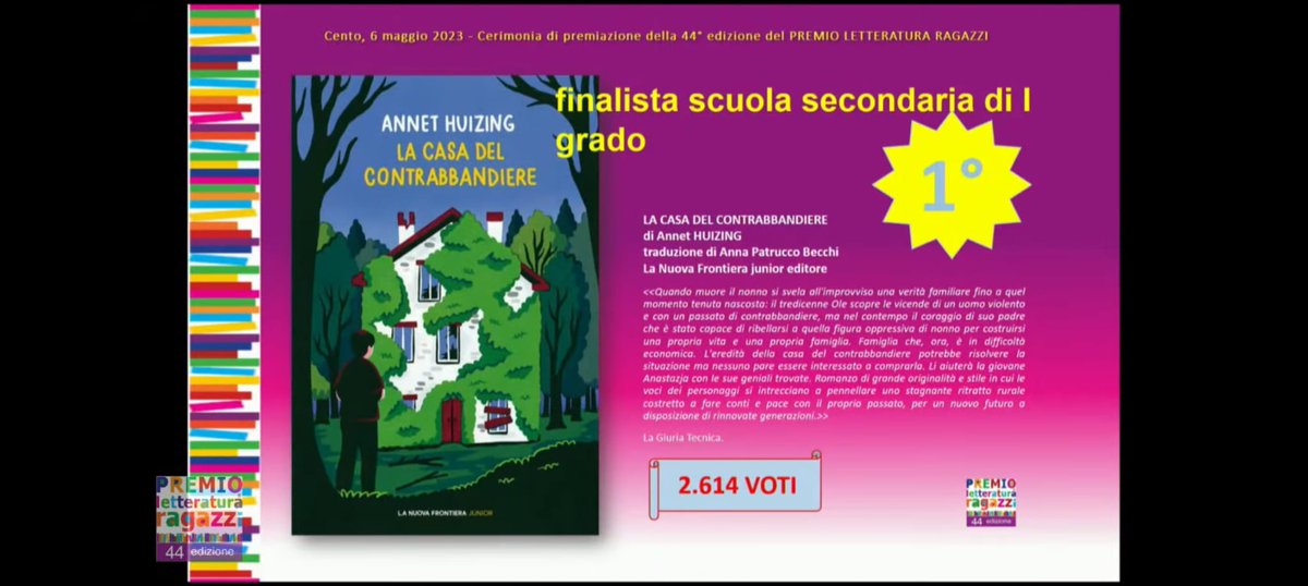 Mijn Italiaanse Pungelhuis won de eerste prijs tijdens het literatuurfestival Premio Letteratura Ragazzi di Cento! 😎 Mille grazie voor uitgever Marta Corsi van @nuovafrontiera en vertaalster Anna Becchi! @iLemniscaat