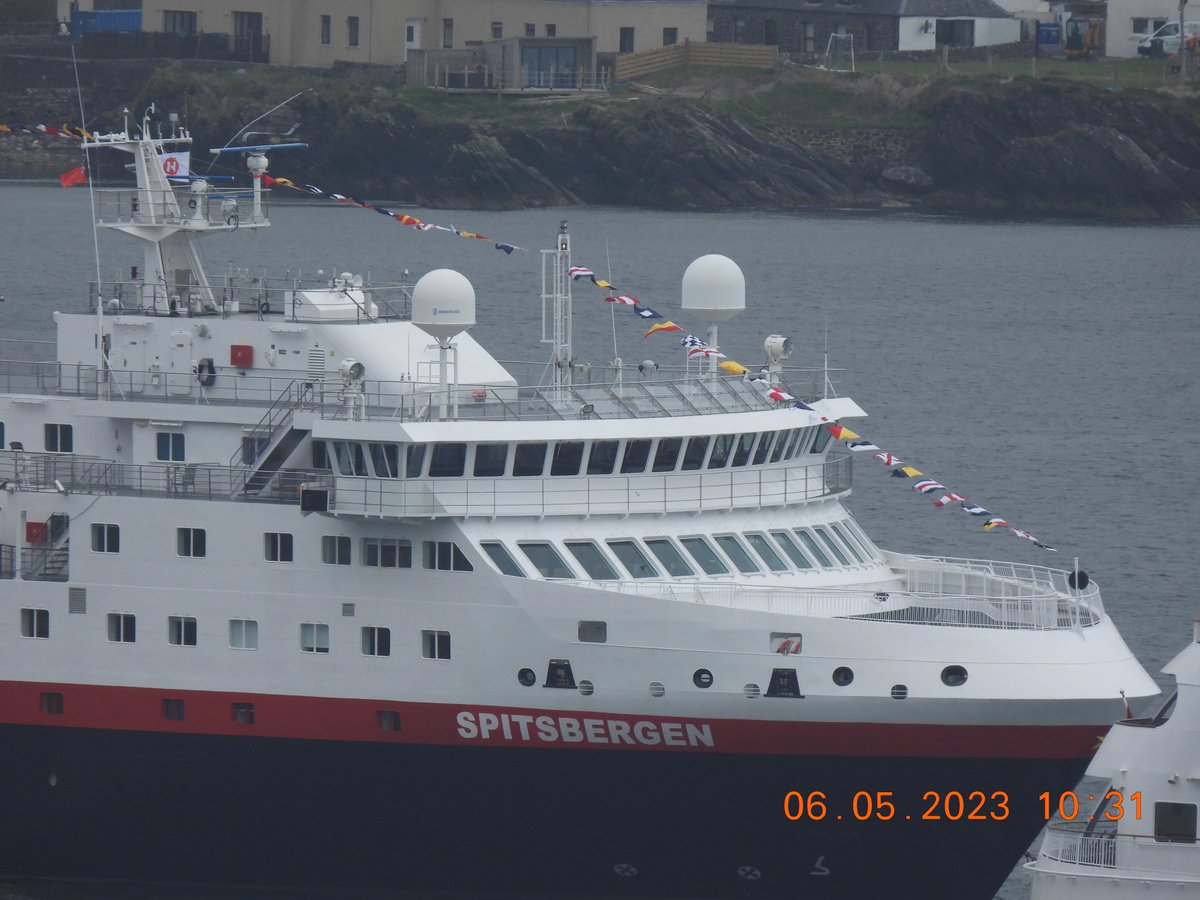 Spitsbergen bedecked in various flags.