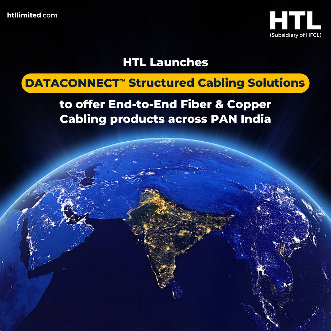 htl_limited's tweet photo. HTL Ltd. (Subsidiary of HFCL Limited) is excited to announce the launch of its โDATACONNECTโ Structured Cabling Solutions across Pan-India.
To know more: https://t.co/8r6NffA3JQ
#DATACONNECT #structuredcabling #fibercabling #coppercabling #htlconnectivitysolutions #HTLLtd #HFCL https://t.co/1xdqcWAP84