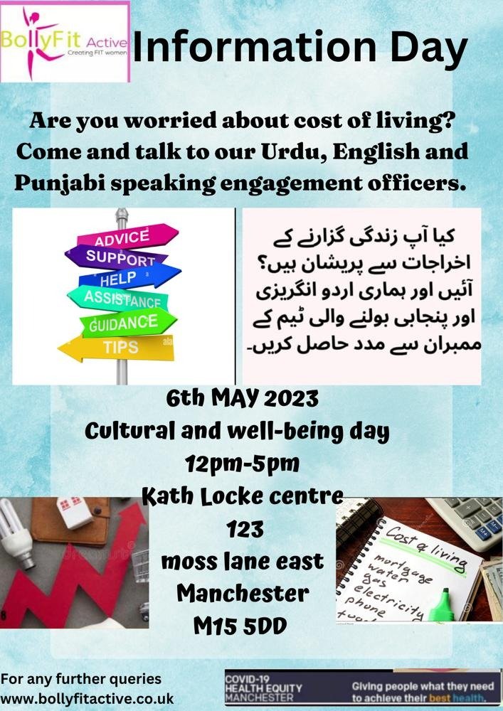 AdamHealthDev's tweet photo. Happening now... 👀👇

Culture &amp; wellbeing day, with food, market stalls, music &amp; more at the Kath Locke Centre, #Hulme organised by @CanSurviveUK 

#ThisVanCan to talk about or test for #ProstateCancer 

#CostOfLiving worries? Come speak to @BollyFit in English, Urdu or Punjabi https://t.co/xad1HZBxlG