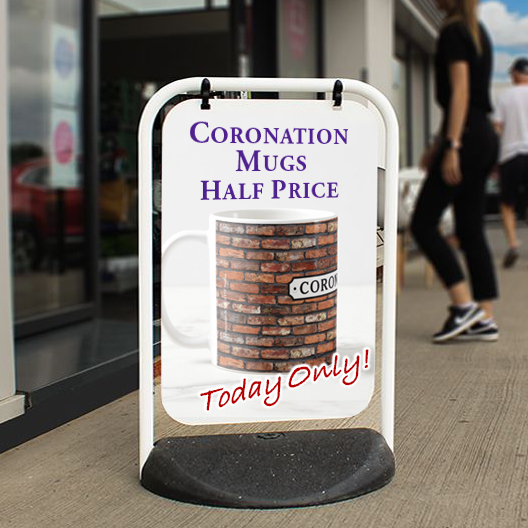 CafeMenuSystems's tweet image. Our most popular pavement sign in the UK is the Swinger 2. Our print option allows printing 2 differing sides at no extra cost! Pavement signs are guaranteed to get your offers noticed to passing trade. #pavementsigns #coronation #kingcharlesIII #CONGRATULATIONS