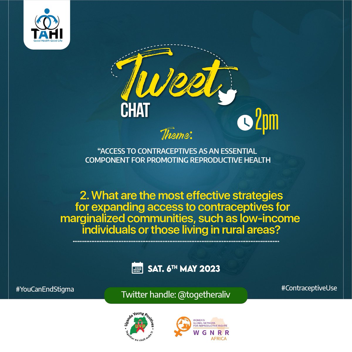Togetheraliv's tweet image. Question 2. What are the most effective strategies for expanding access to contraceptives for marginalized communities, such as low-income individuals or those living in rural areas? @AngellaNalunga @VictoriaKatamba @johnjessy101 
#YouCanEndStigma #ContraceptiveUse