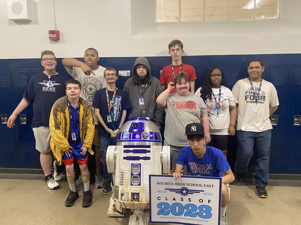 crippen_jason's tweet photo. @prattprattpratt @Guardians @JamesGunn Hey!  I am a sped teacher in kansas (yeah the OZ kansas) and this is my cool crew!  Our school theme is guardians this year and we would love to chat with you next week to finish up our year!!! Our chant for my class is “we are east”.  We had R2 come in last week!  Let’s up it!! https://t.co/S3SA27fGUz