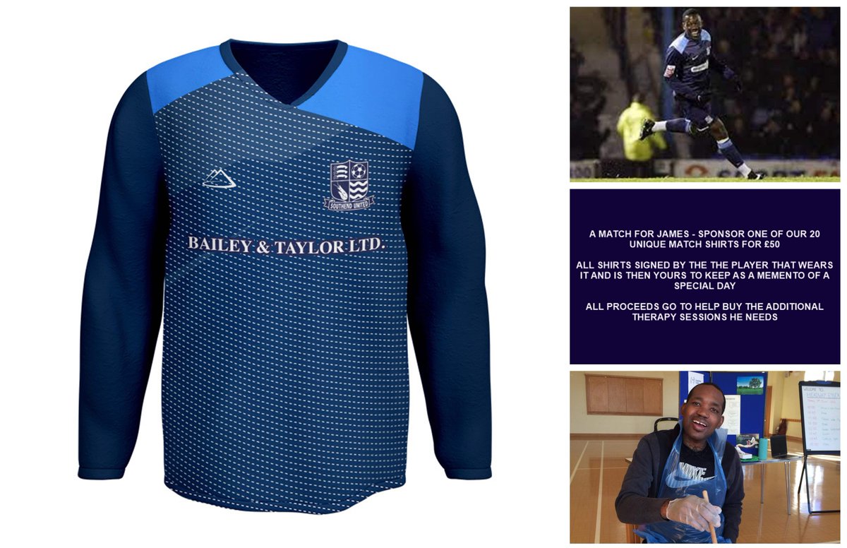 A MATCH FOR JAMES: There are 18 outfield and two  keeper unique shirts (each with 'Walker' and a number on the back) that our Southend Legends team will be wearing on 28 May - you can sponsor and own one for £50. Just message or email us at suepassoc@gmail.com to reserve yours!