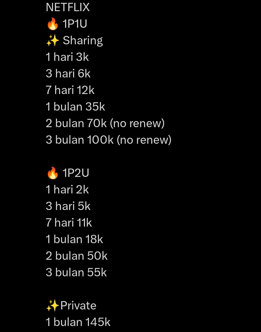 yang lagi cari netflix bisa banget di aku yaaaa aku jual murah murce aja nihhg ayo beli #zonauang #zonajajan